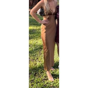 Significant Other Jacy dress in dark gold